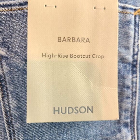 New Hudson Women's (32) Barbara High Rise Bootcut Crop Raw Hem Blue Jeans $195 - Picture 12 of 15